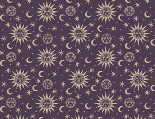 medieval sun, exoteric sun, sun and moon pattern, background