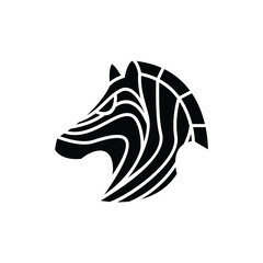 Black zebra logo animal silhouette illustration