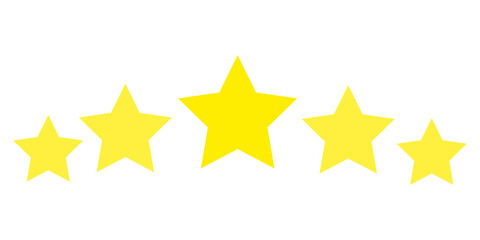 Five stars icon. Stars rating review icon. - obrazy, fototapety, plakaty