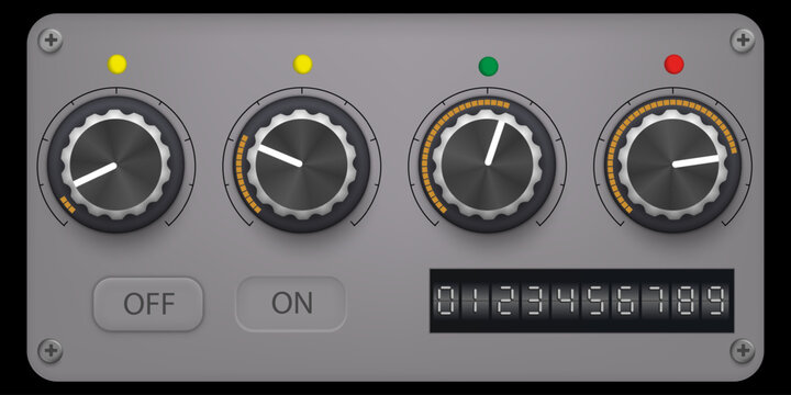 Vector illustration of a mixing console or sound, digital board.