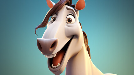 horse cute cartoon background portrait illustration g