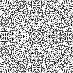 Figures from lines.Black pattern on white wallpaper for web page, textures, card, poster, fabric, textile. Abstract background.Repeating background image.White texture. Lines form shapes.