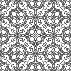 Figures from lines.Black pattern on white wallpaper for web page, textures, card, poster, fabric, textile. Abstract background.Repeating background image.White texture. Lines form shapes.