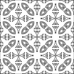 Figures from lines.Black pattern on white wallpaper for web page, textures, card, poster, fabric, textile. Abstract background.Repeating background image.White texture. Lines form shapes.