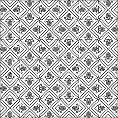 Figures from lines.Black pattern on white wallpaper for web page, textures, card, poster, fabric, textile. Abstract background.Repeating background image.White texture. Lines form shapes.