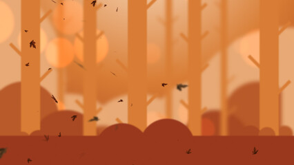 Trees Forest Leaves Falling Autumn Loop 4k 1:1 16:9 9:16 
 Background