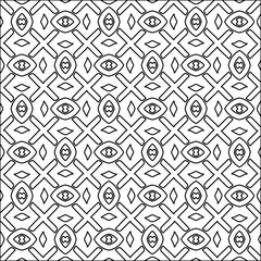Figures from lines.Black pattern on white wallpaper for web page, textures, card, poster, fabric, textile. Abstract background.Repeating background image.White texture. Lines form shapes.