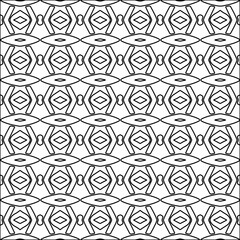 Figures from lines.Black pattern on white wallpaper for web page, textures, card, poster, fabric, textile. Abstract background.Repeating background image.White texture. Lines form shapes.