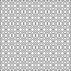 Figures from lines.Black pattern on white wallpaper for web page, textures, card, poster, fabric, textile. Abstract background.Repeating background image.White texture. Lines form shapes.