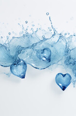 Heart made of splashes of water. Valentine's card.