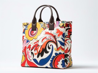 A bold and colorful printed tote. Generated with AI Technology