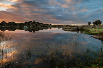 Fototapeta na wymiar Sunrise in the Barruecos. Extremadura. Spain.