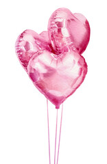 Watercolor pink valentine balloons illustration vector