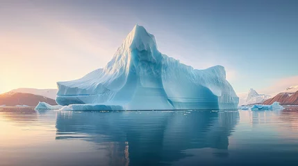 Rolgordijnen antarctica pinnacled icebergs landscape illustration ice snow, mountain nature, adventure wilderness antarctica pinnacled icebergs landscape © vectorwin