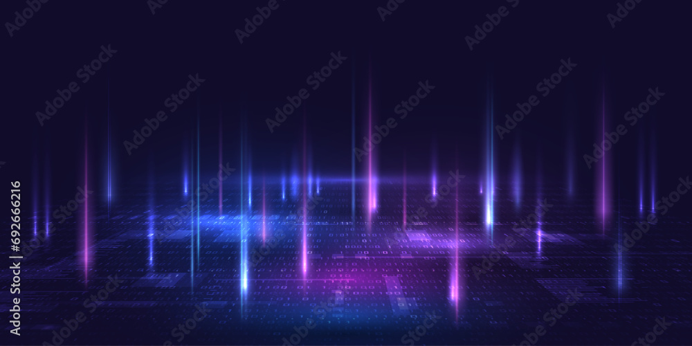 Aufkleber futuristic digital technology abstract background. modern virtual world simulation, fast internet ne