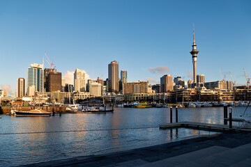 Auckland. New Zealand. The city skyline. View from Viaduct Harbour