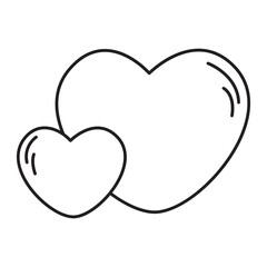Cute hearts cartoon line icon.