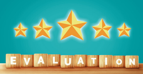 Customer review satisfaction feedback survey concept. User give rating to service experience on...
