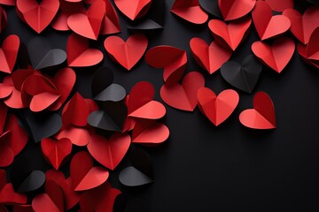 Decorative paper hearts. Valentines day