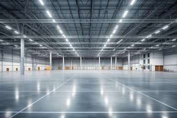 Empty warehouse. Logistics and transportation concept