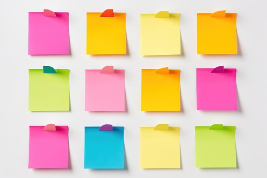 Colorful Sticky Notes On White Background