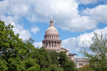 view to historic state capitol building in Austin, Texas