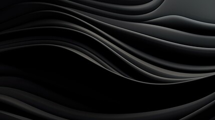 Fototapeta premium Modern 3D minimalist background. undulating black surface with copy space. 