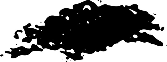 Black abstract splashes without background. Graphic illustration.