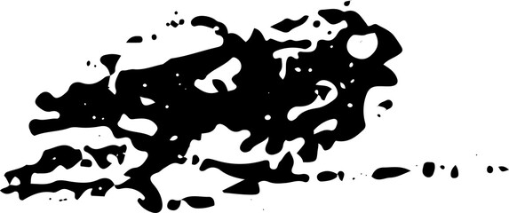 Black abstract splashes without background. Graphic illustration.