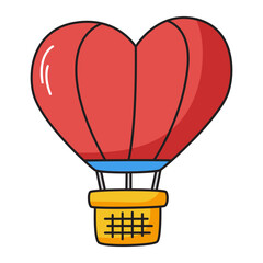 Obraz premium Hot air balloon cartoon icon.