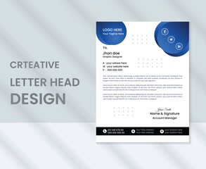 Creative corporate letterhead template design 