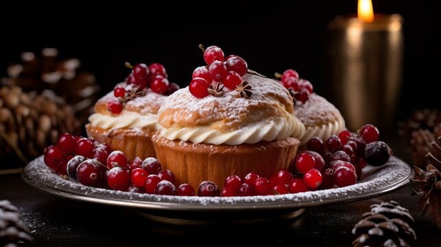Sweet tasty fresh festive baking, food photography, 16:9