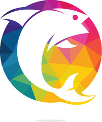 Fish vector logo design. 