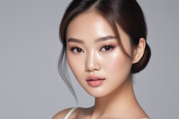 Fototapeta premium portrait of asian woman on white background