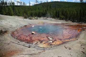 Crédence de cuisine en verre imprimé Chaîne Teton Hot pool in Yellowstone National Park