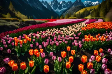 Foto op Aluminium tulip field in spring © HUSNA