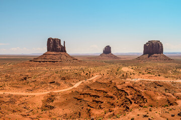 red desert landscape of monument valley, arizona
