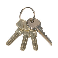 Bunch of keys in PNG isolated on transparent background