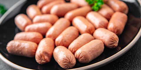 sausages chicken or pork fresh meat product tasty healthy eating cooking appetizer meal food snack on the table copy space