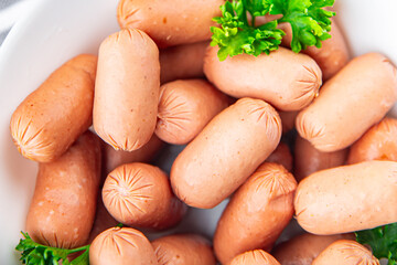 sausages chicken or pork fresh meat product tasty healthy eating cooking appetizer meal food snack on the table copy space