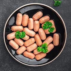 sausages chicken or pork fresh meat product tasty healthy eating cooking appetizer meal food snack on the table copy space