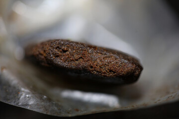 Moroccan fresh cannabis pollen close up filtered hash extraction amazing super dry Nepal hashish...