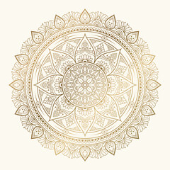 Floral Golden mandala round Ornament Pattern design vector illustration	