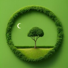green tree on the earth