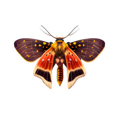 Naklejka premium realistic red gold moth