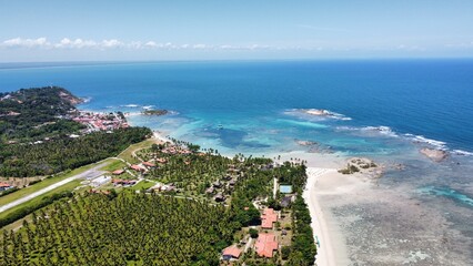 The coast of Morro de Sao Paolo, incredible natural pools, palm trees and golden sand. Heavenly place