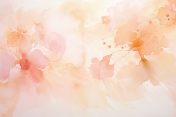 Abstract watercolor style illustration with abstract flowers.