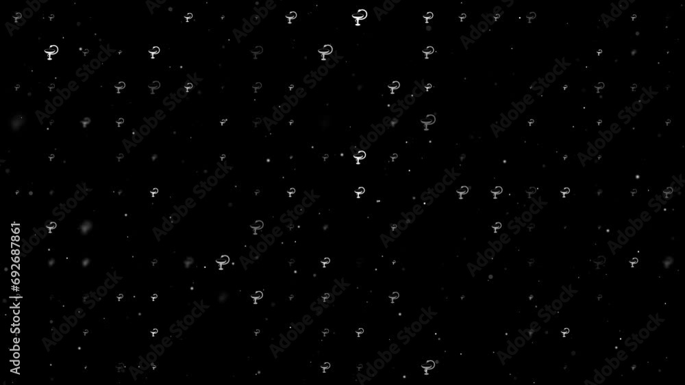 Poster template animation of evenly spaced medicine symbols of different sizes and opacity. animation of tr
