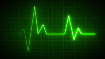 Emergency ekg monitoring. Blue glowing neon heart pulse. Heartbeat. Electrocardiogram	 - obrazy, fototapety, plakaty