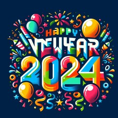 logo happy new year 2024